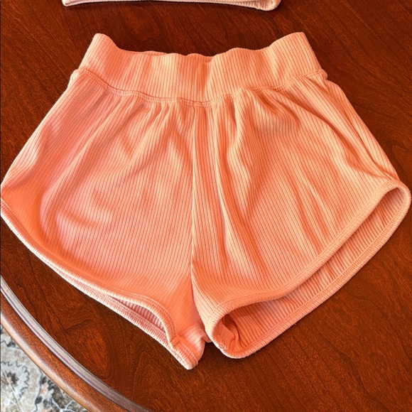 Light Pink Ribbed Two-Piece Dance Set - Picture 3 of 7